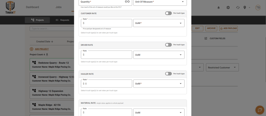Per-Truck-Type Rates: Sub-Hauler Handling
