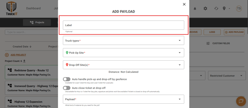Payload Labels for Search & Identification