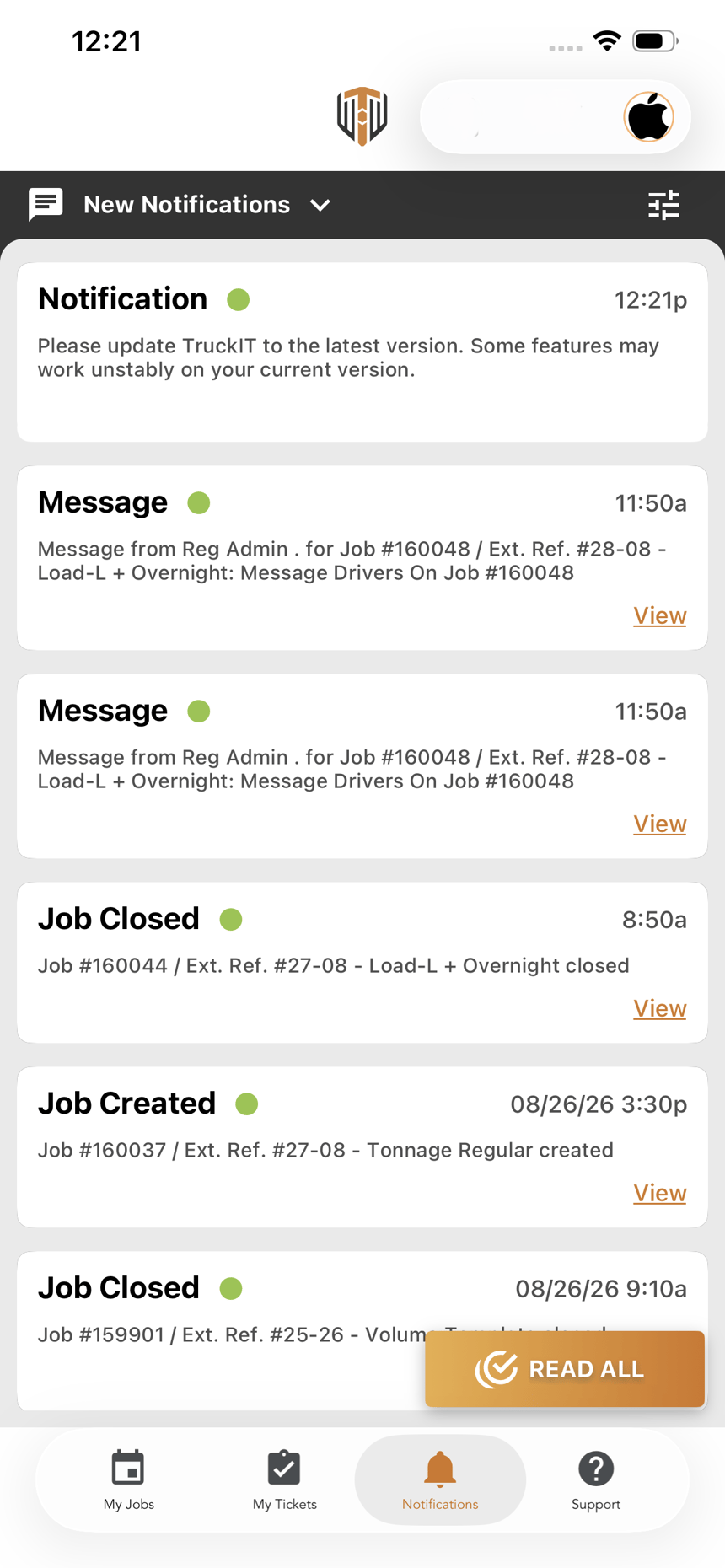 App update reminder notification on iOS
