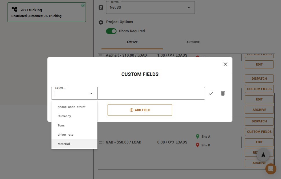 Select a custom variable