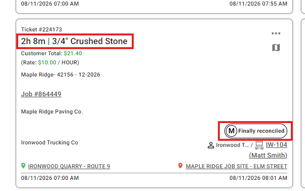 Reconcile hourly-per-day ticket without loads